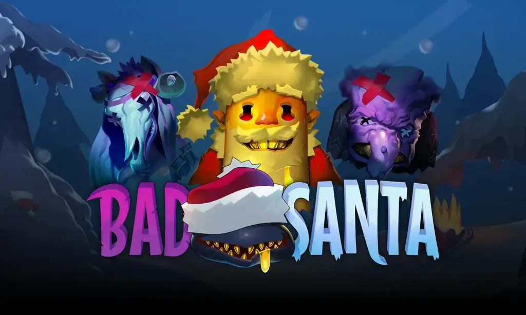 Bad Santa slot promotional artwork featuring the evil Santa character